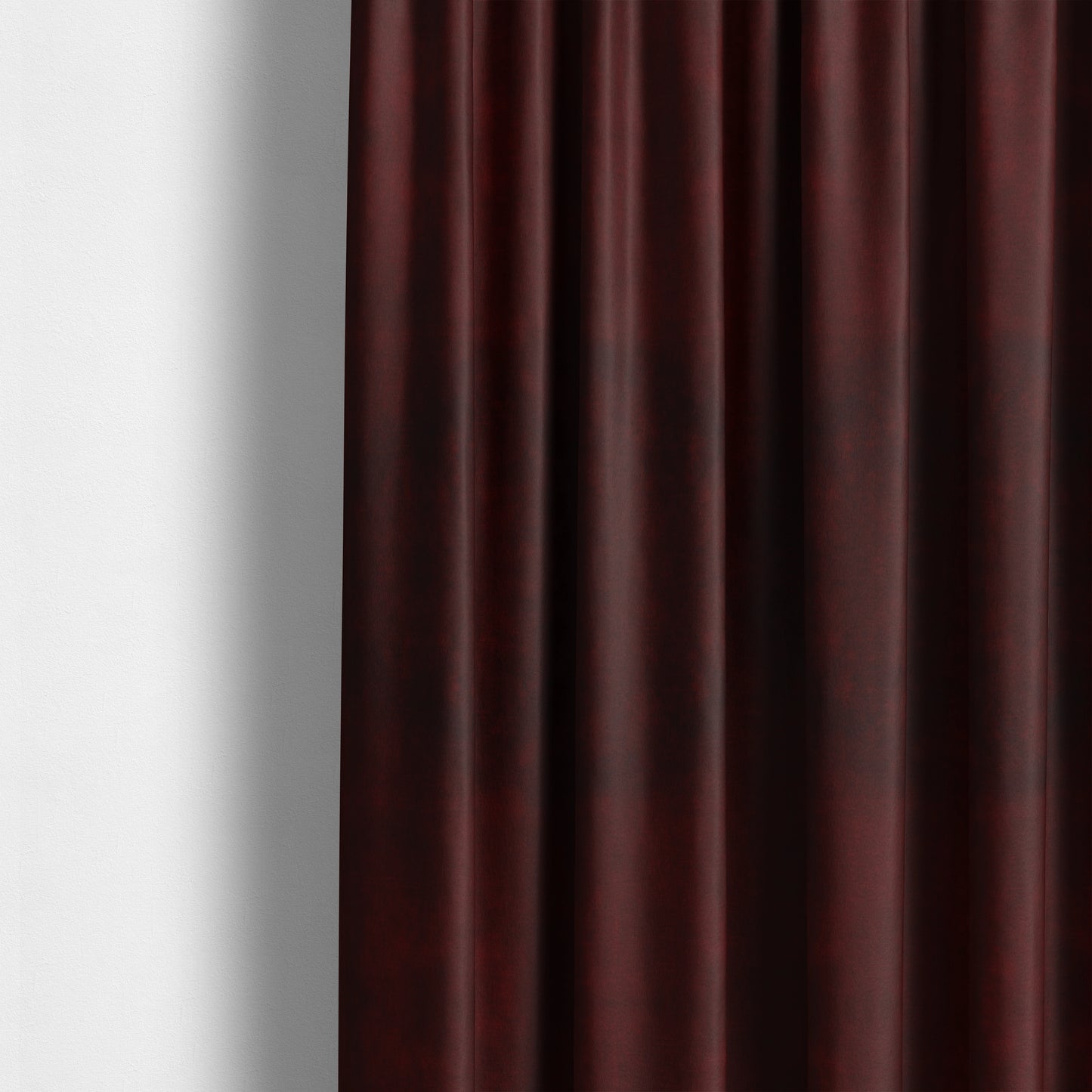 Saluzzo Burgundy Red Colour Velvet Smooth Ribbed Velveteen Textured Upholstery Fabric - Made To Measure Curtains