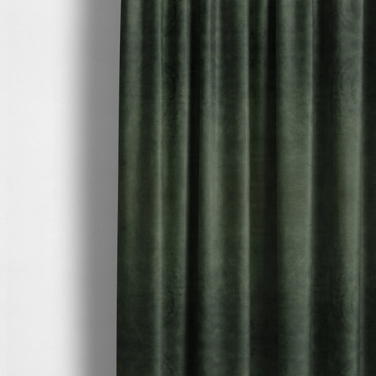 Saluzzo Green Colour Velvet Smooth Ribbed Velveteen Textured Upholstery Fabric - Made To Measure Curtains