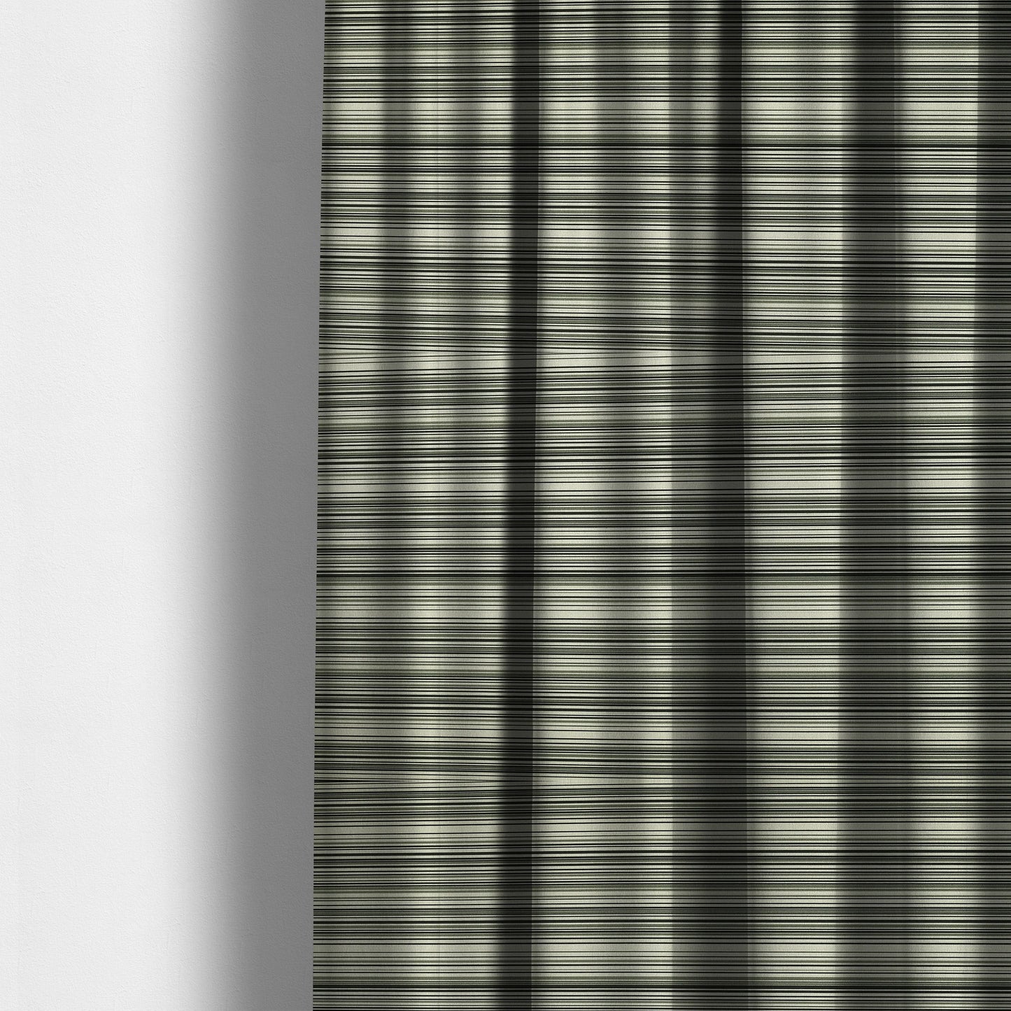 Samantha Black Striped Design Printed Soft Chenille Furnishing Fabric White Colour - Made To Measure Curtains