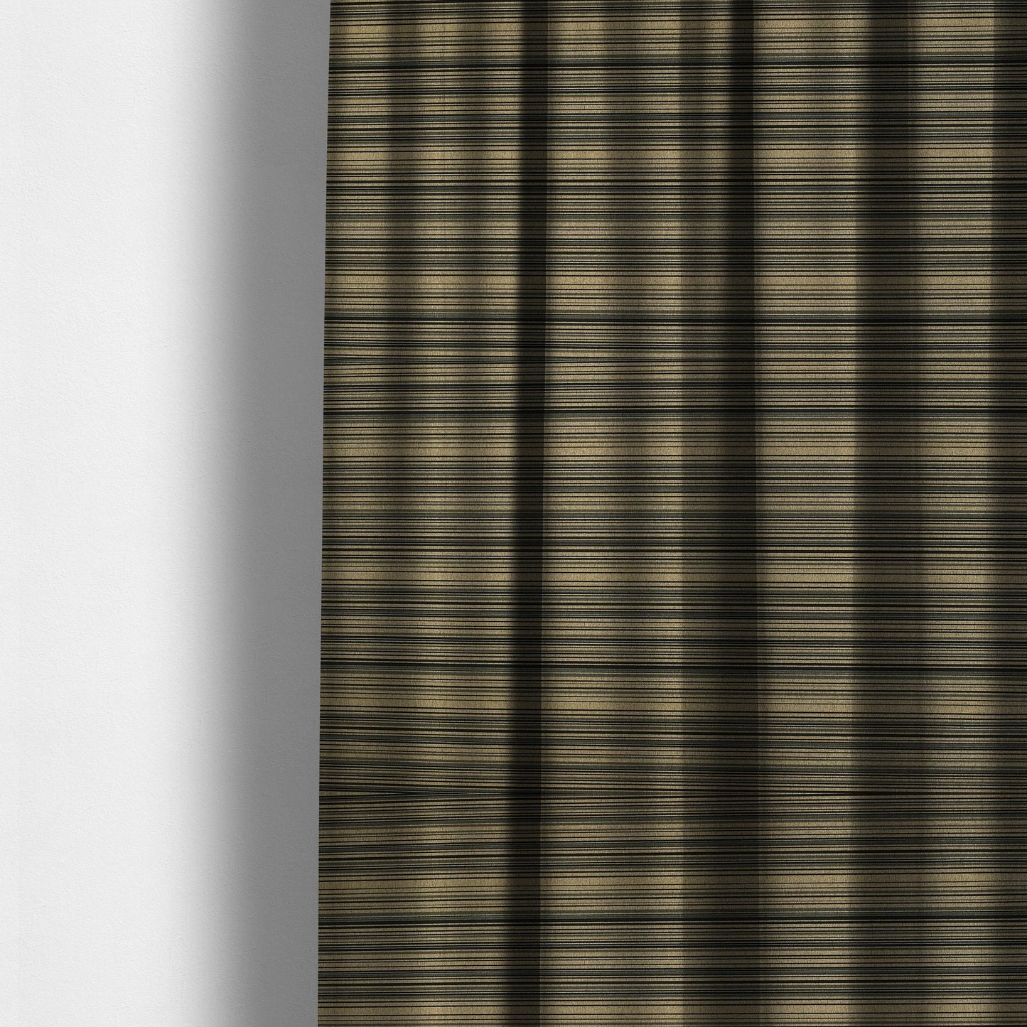 Samantha Black Striped Design Printed Soft Chenille Furnishing Fabric Brown Colour - Made To Measure Curtains