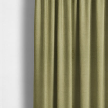 Samaya Cotton Velvet Soft Pastel Coloured Fabric In Apple Green - Made To Measure Curtains