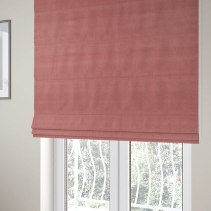 Samaya Cotton Velvet Soft Pastel Coloured Fabric In Pink - Roman Blinds