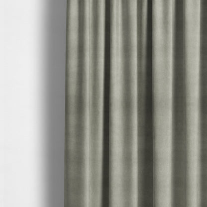 Samaya Cotton Velvet Soft Pastel Coloured Fabric In Grey - Made To Measure Curtains