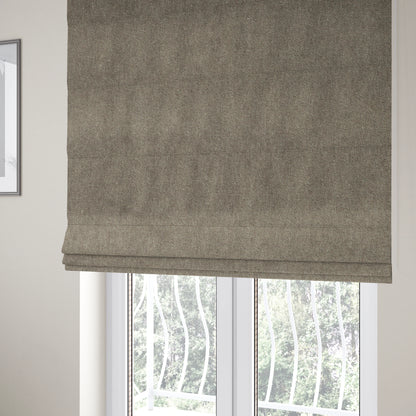 Samaya Cotton Velvet Soft Pastel Coloured Fabric In Brown - Roman Blinds