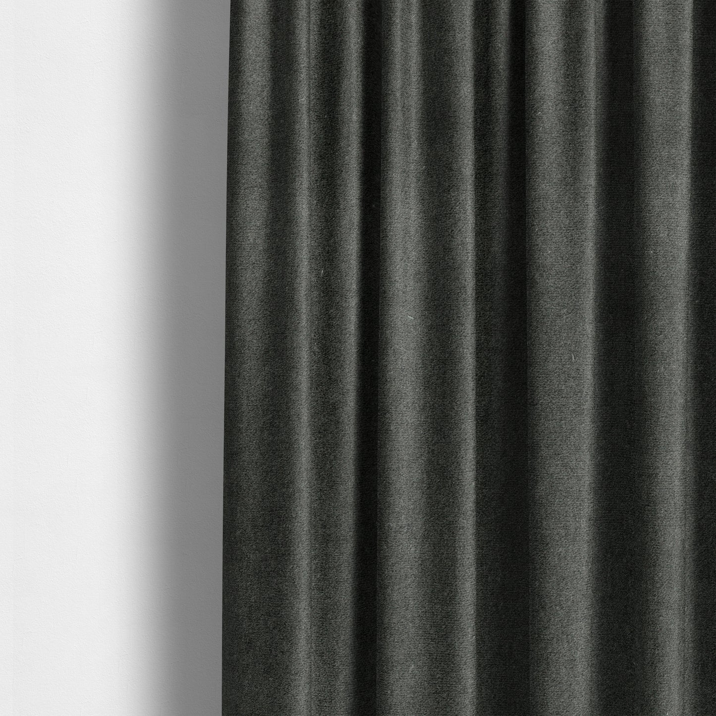 Samaya Cotton Velvet Soft Pastel Coloured Fabric In Grey Black - Made To Measure Curtains