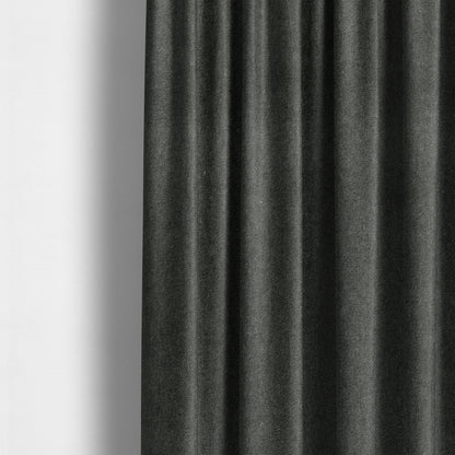 Samaya Cotton Velvet Soft Pastel Coloured Fabric In Grey Black - Made To Measure Curtains