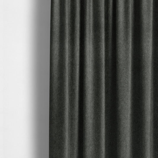 Samaya Cotton Velvet Soft Pastel Coloured Fabric In Grey Black - Made To Measure Curtains