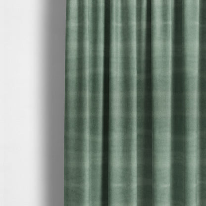 Samaya Cotton Velvet Soft Pastel Coloured Fabric In Green - Made To Measure Curtains