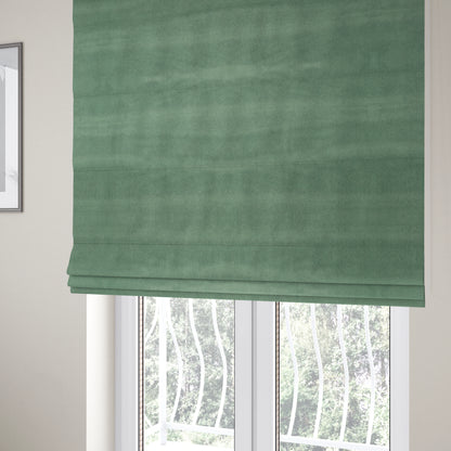 Samaya Cotton Velvet Soft Pastel Coloured Fabric In Green - Roman Blinds