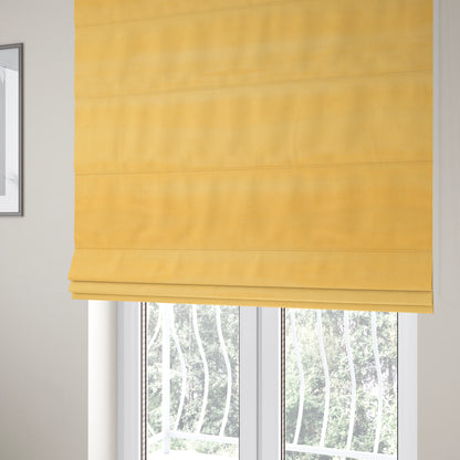 Samaya Cotton Velvet Soft Pastel Coloured Fabric In Yellow - Roman Blinds