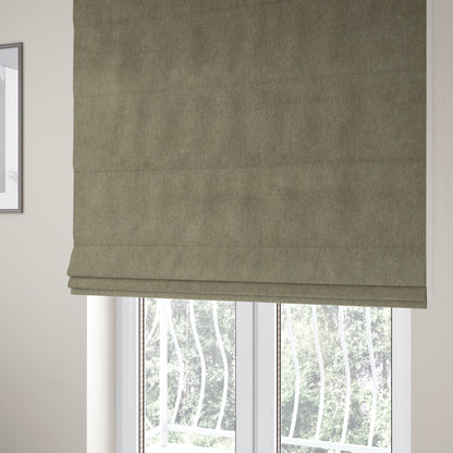 Samaya Cotton Velvet Soft Pastel Coloured Fabric In Beige - Roman Blinds