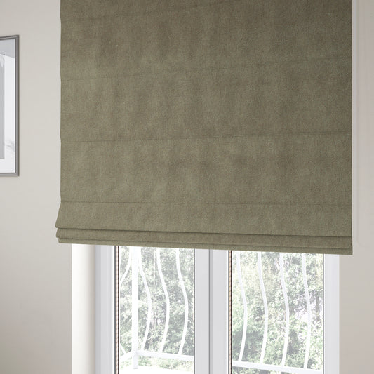 Samaya Cotton Velvet Soft Pastel Coloured Fabric In Beige - Roman Blinds