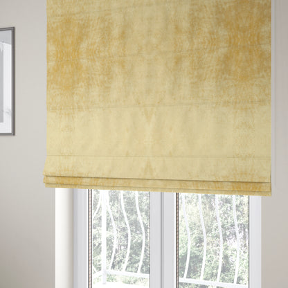 Savoy Lustrous Plain Velvet Upholstery Fabrics In Cream Colour - Roman Blinds