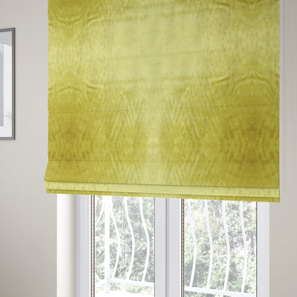 Savoy Lustrous Plain Velvet Upholstery Fabrics In Lime Green Colour - Roman Blinds