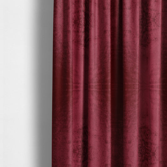 Savoy Lustrous Plain Velvet Upholstery Fabrics In Burgundy Red Colour - Made To Measure Curtains