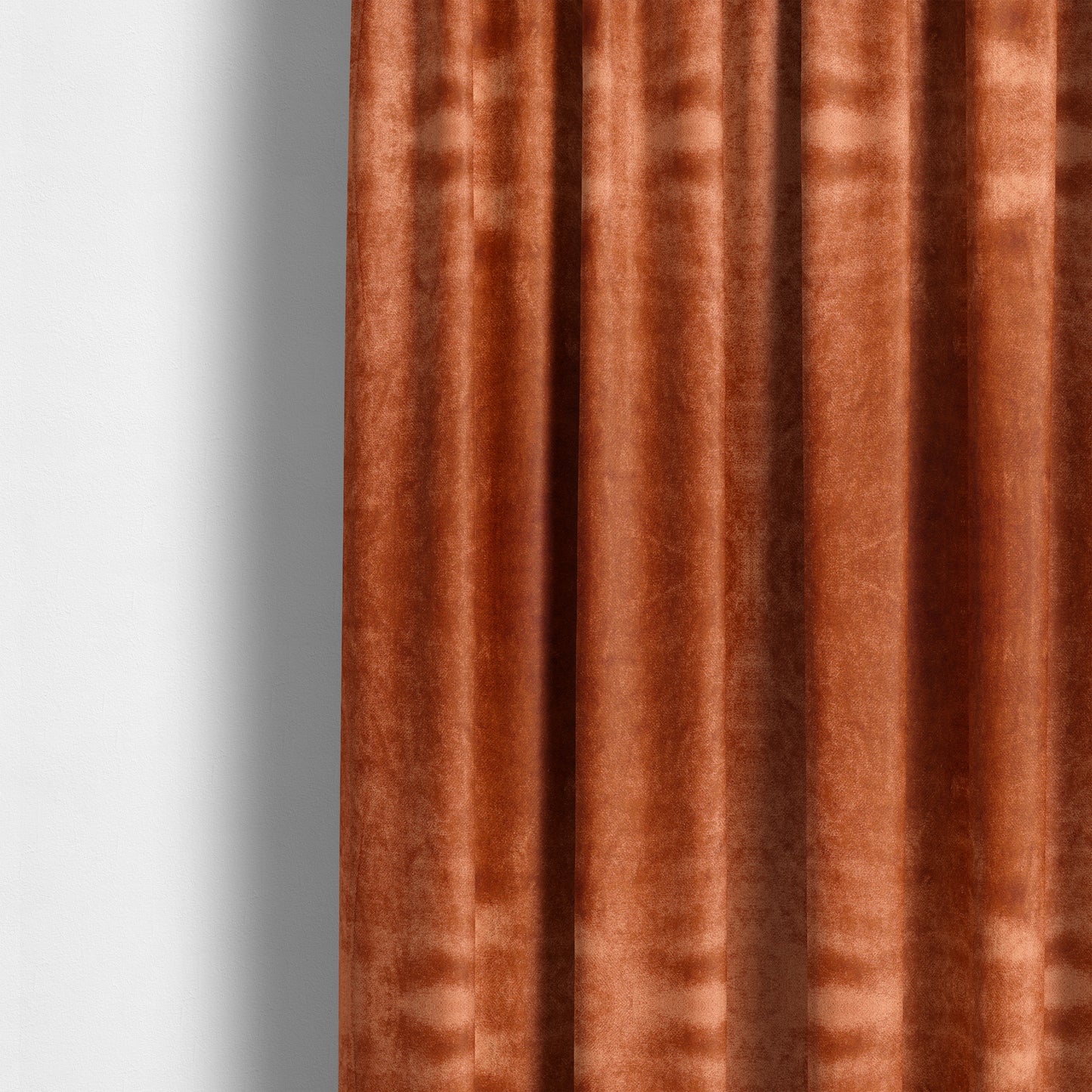 Savoy Lustrous Plain Velvet Upholstery Fabrics In Fire Orange Colour - Made To Measure Curtains