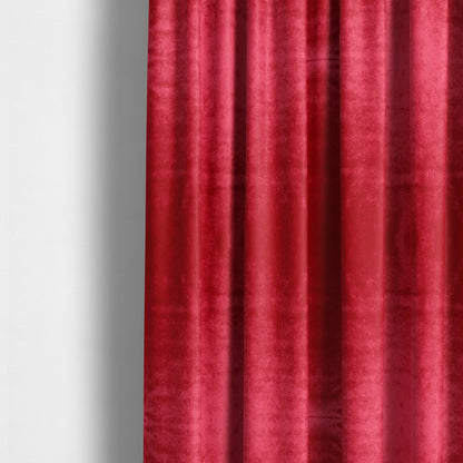 Savoy Lustrous Plain Velvet Upholstery Fabrics In Red Colour - Made To Measure Curtains