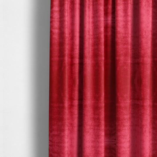 Savoy Lustrous Plain Velvet Upholstery Fabrics In Red Colour - Made To Measure Curtains