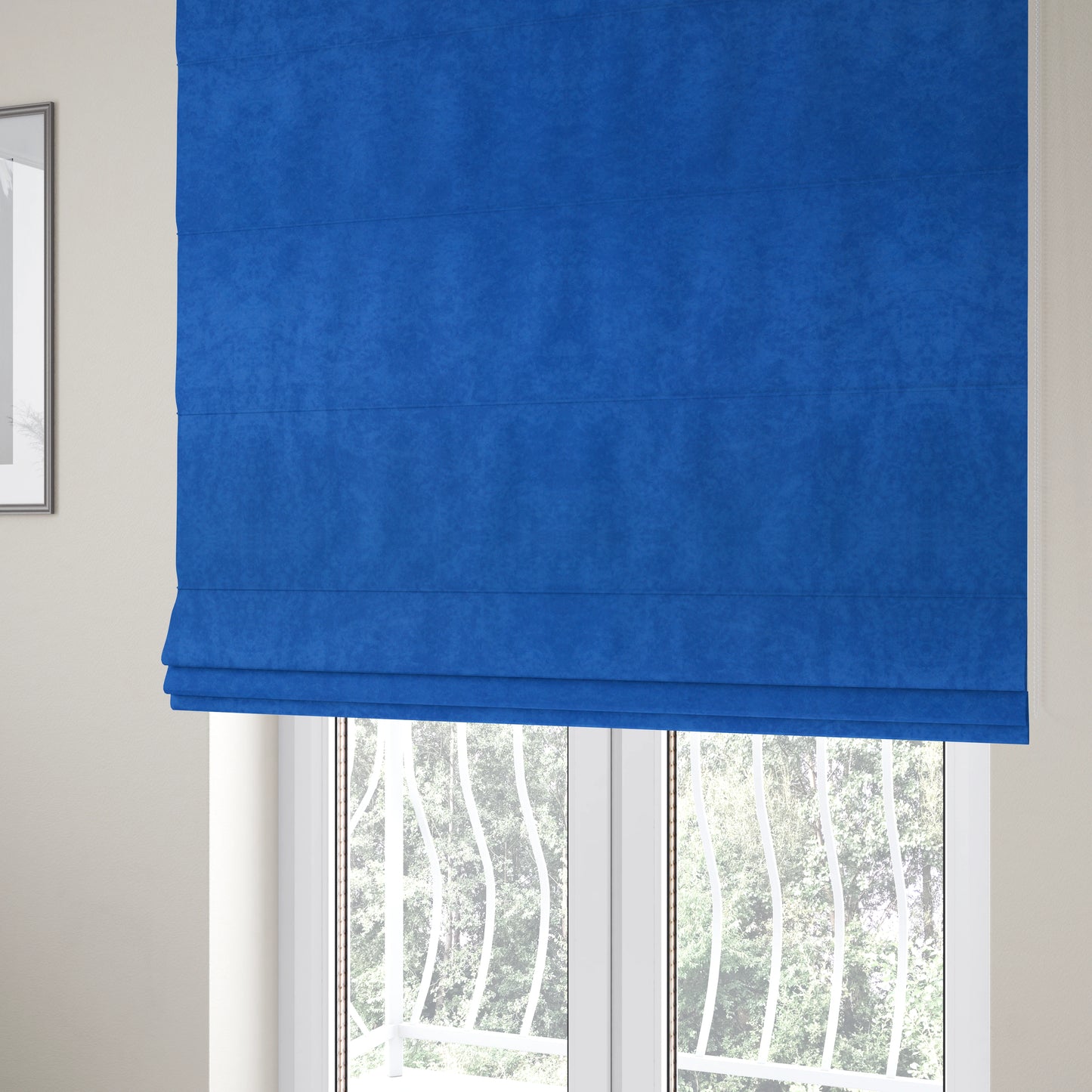 Sicily Soft Lightweight Low Pile Velvet Upholstery Fabric In Cobalt Blue Colours - Roman Blinds