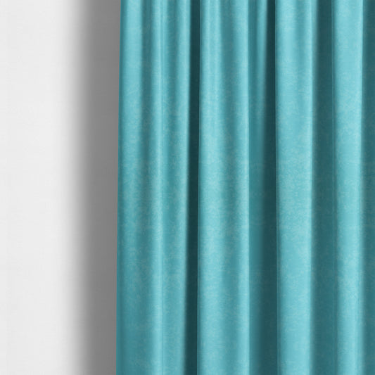 Sicily Soft Lightweight Low Pile Velvet Upholstery Fabric In Light Blue Teal Colour - Made To Measure Curtains