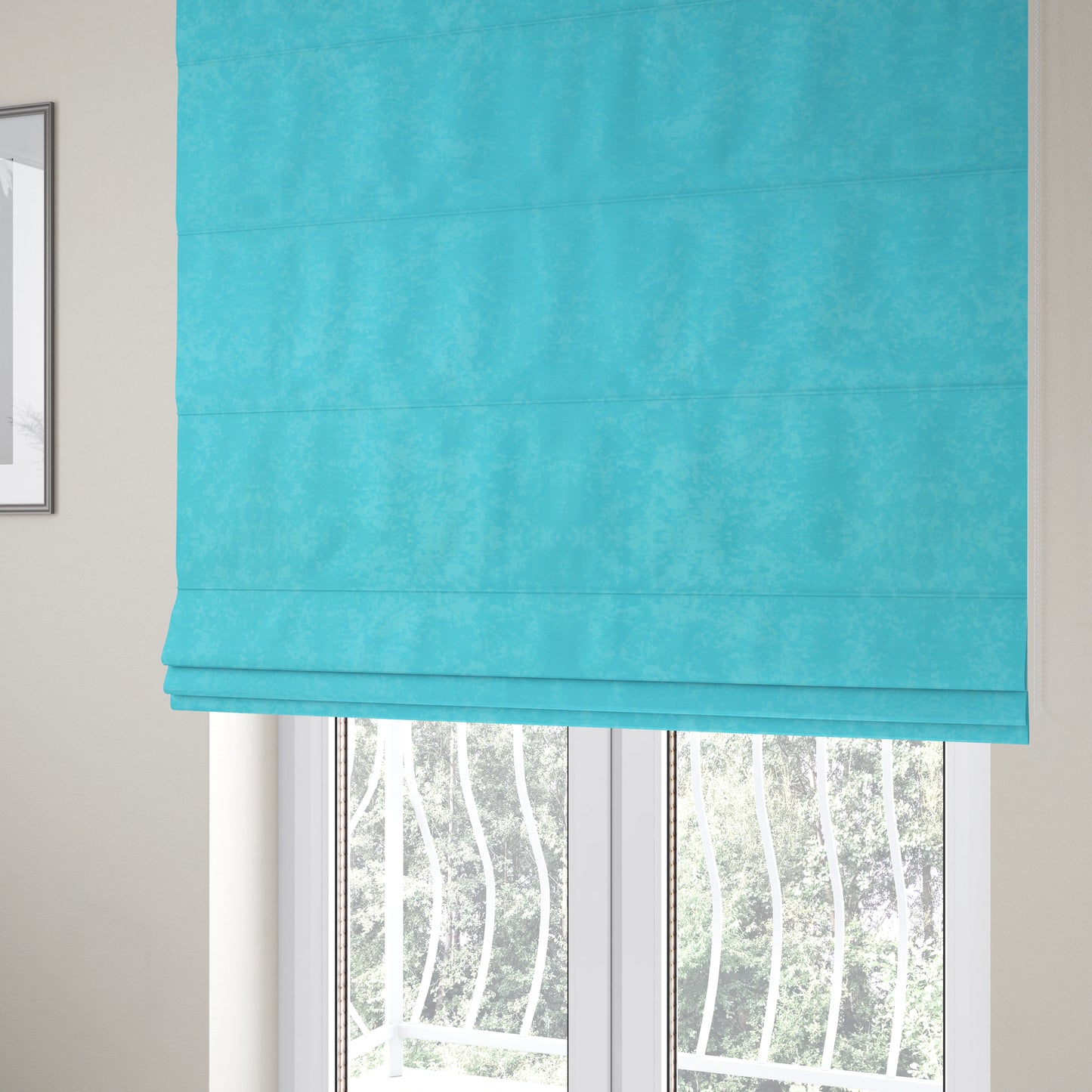 Sicily Soft Lightweight Low Pile Velvet Upholstery Fabric In Light Blue Teal Colour - Roman Blinds