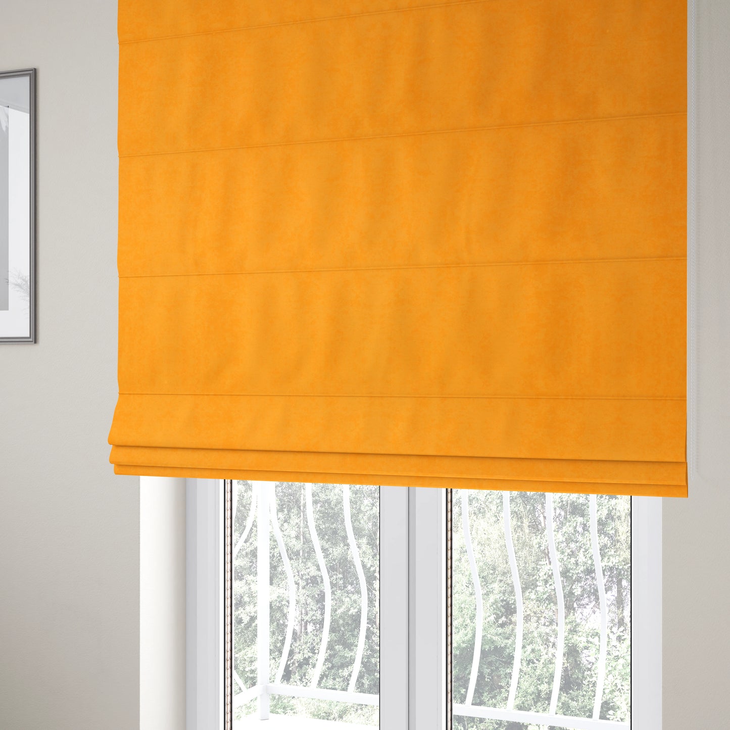 Sicily Soft Lightweight Low Pile Velvet Upholstery Fabric In Mango Colours - Roman Blinds