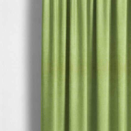 Sicily Soft Lightweight Low Pile Velvet Upholstery Fabric In Lime Green Colour - Made To Measure Curtains