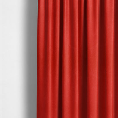 Sicily Soft Lightweight Low Pile Velvet Upholstery Fabric In Red Colour - Made To Measure Curtains