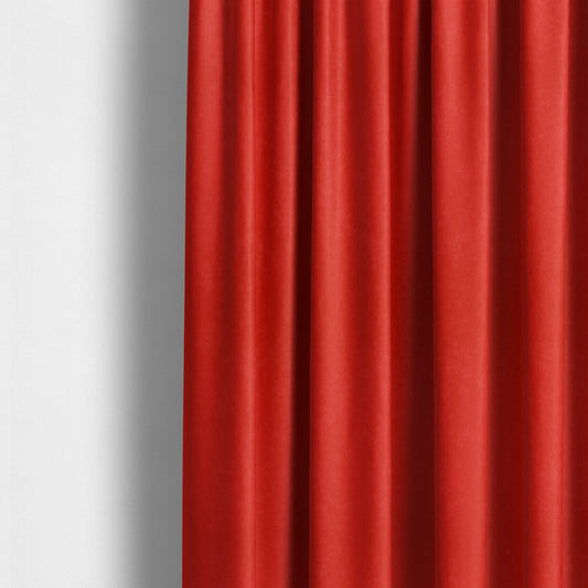 Sicily Soft Lightweight Low Pile Velvet Upholstery Fabric In Red Colour - Made To Measure Curtains