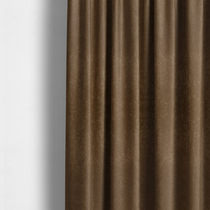 Sicily Soft Lightweight Low Pile Velvet Upholstery Fabric In Brown Colour - Made To Measure Curtains