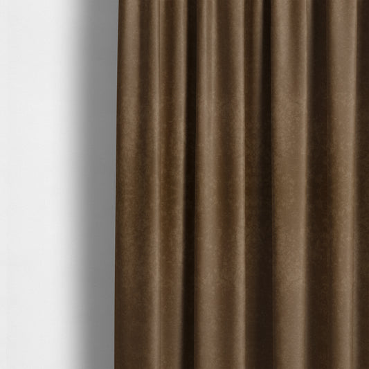 Sicily Soft Lightweight Low Pile Velvet Upholstery Fabric In Brown Colour - Made To Measure Curtains