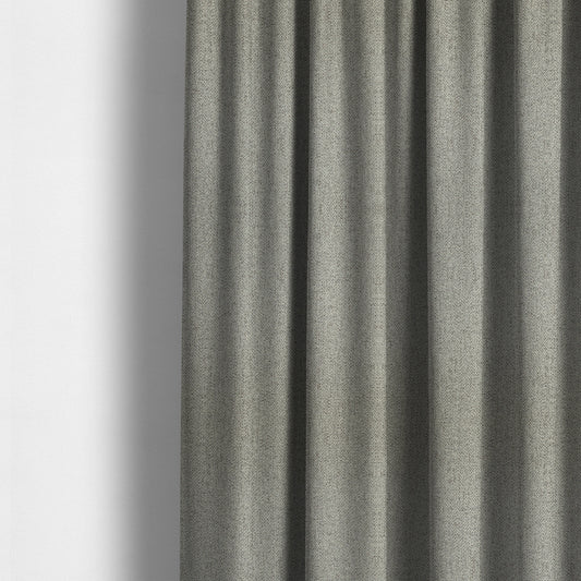 Simbai Plain Woven Jacquard Textured Chenille Furnishing Fabric In White Colour - Made To Measure Curtains