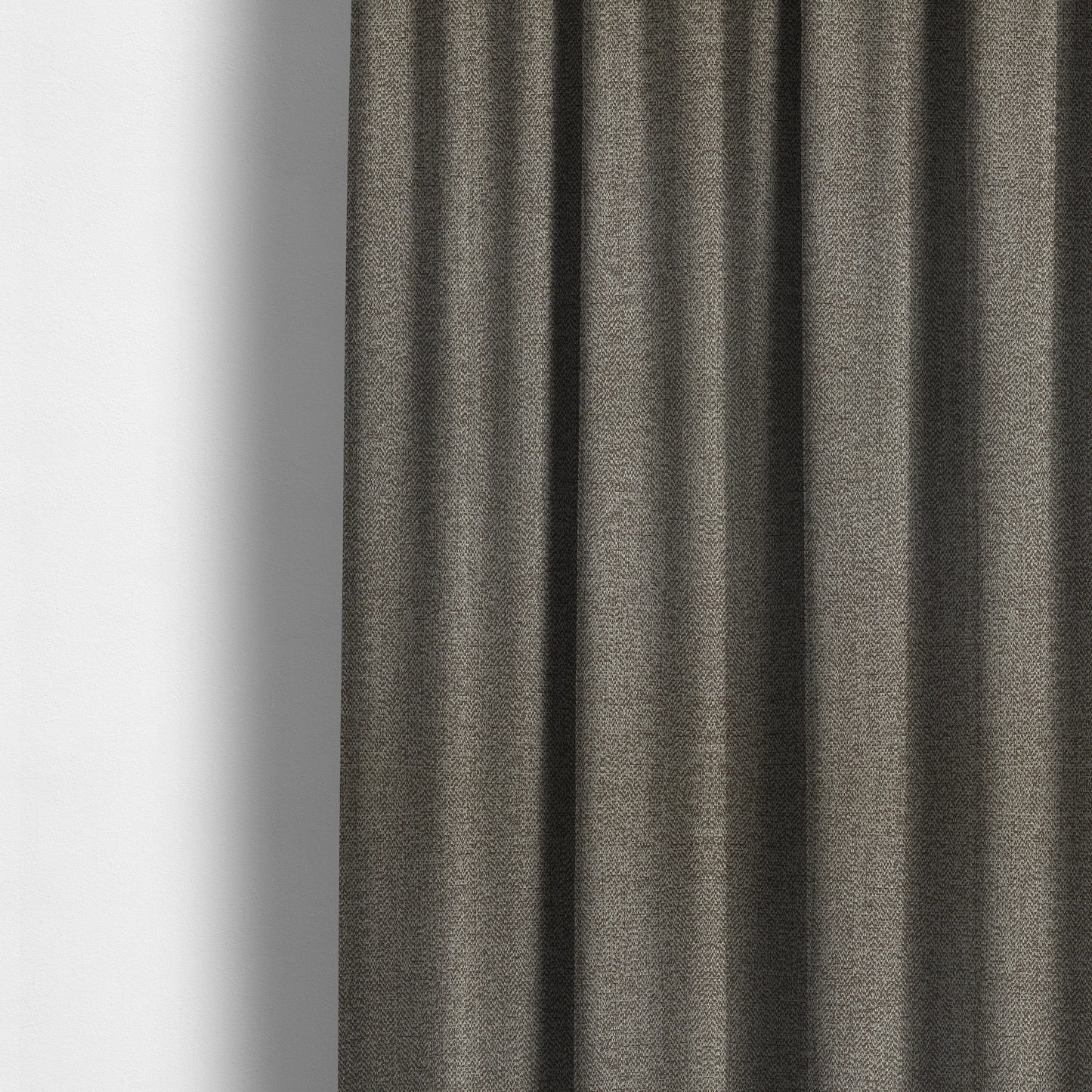 Simbai Plain Woven Jacquard Textured Chenille Furnishing Fabric In Brown Colour - Made To Measure Curtains