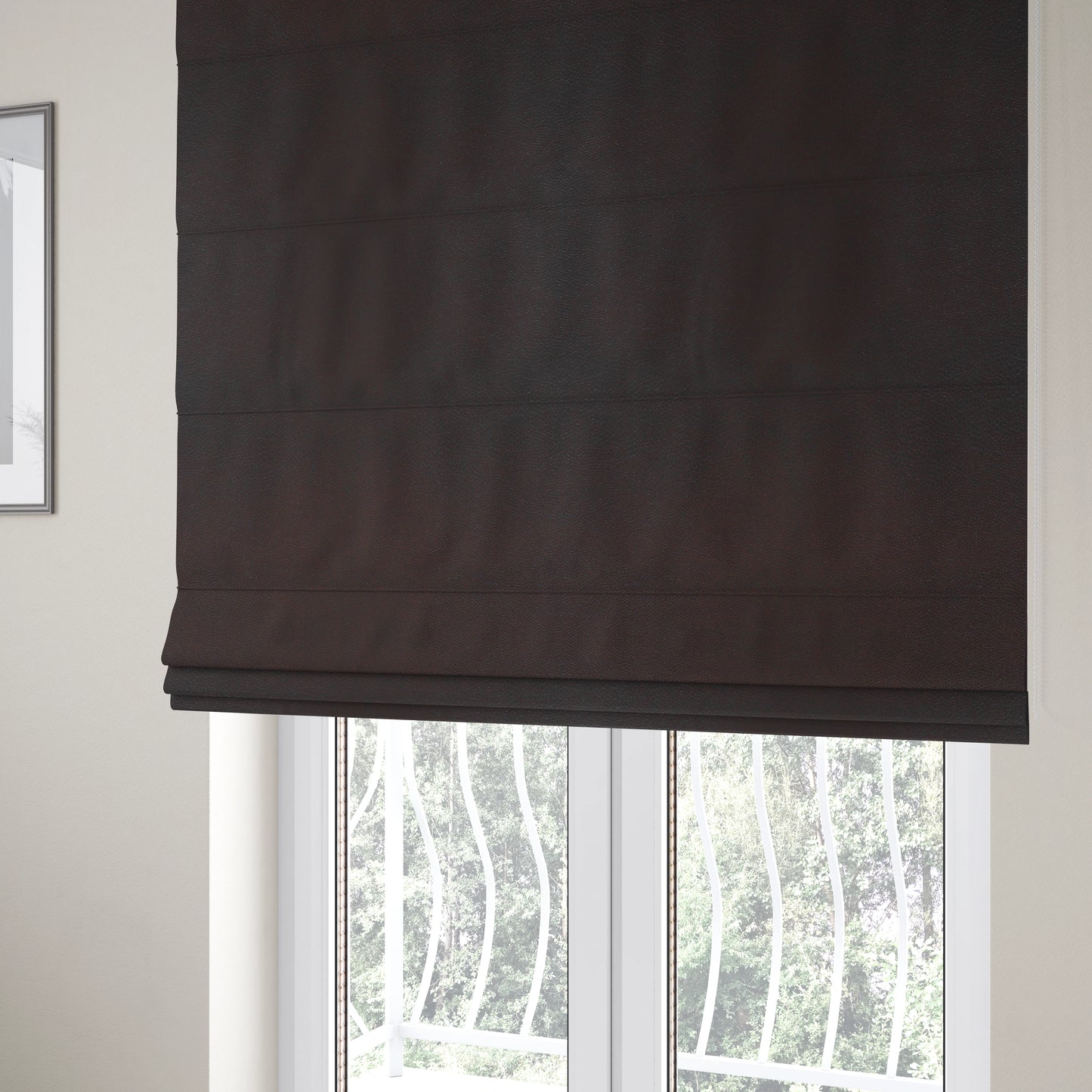 Snake Pattern Faux Suede Fabric In Brown Colour - Roman Blinds