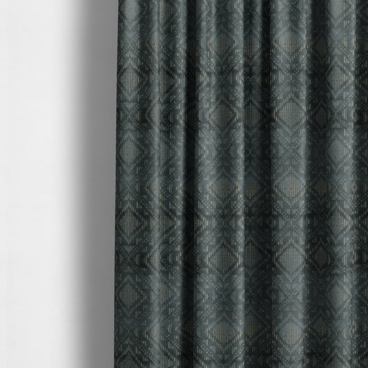 Sorata Velvet Textured Heavyweight Pattern Blue Colour Velvet Upholstery Furnishing Fabric - Made To Measure Curtains