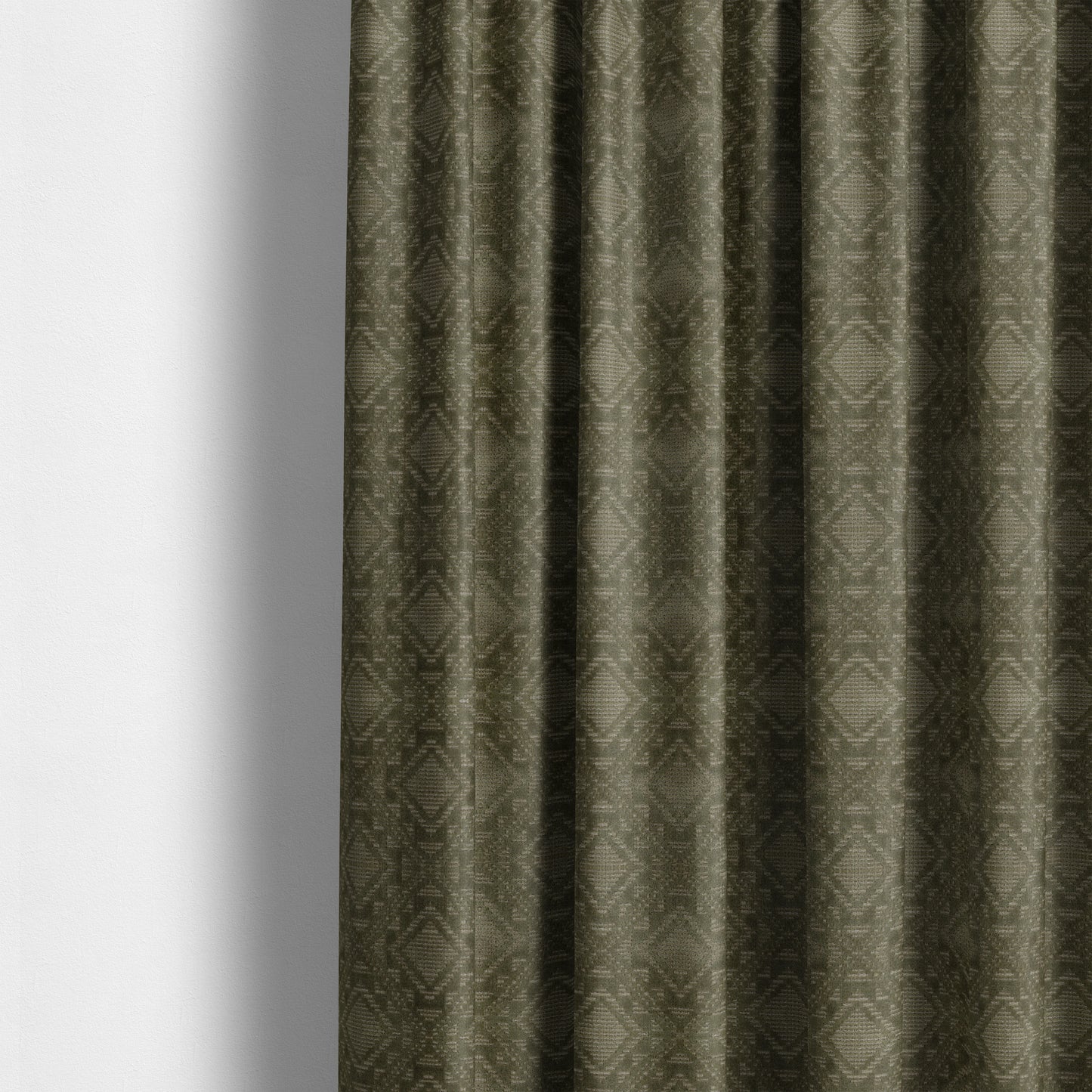 Sorata Velvet Textured Heavyweight Pattern Army Green Colour Velvet Upholstery Furnishing Fabric - Made To Measure Curtains