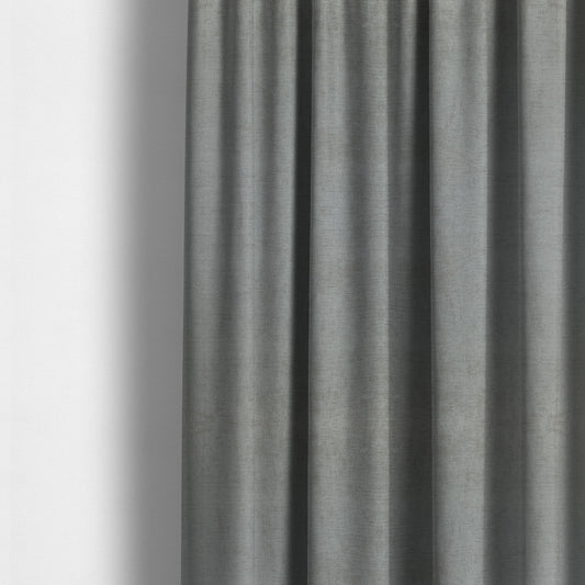 Sorento Luxurious Soft Low Pile Chenille Fabric Silver Colour Upholstery Fabrics - Made To Measure Curtains