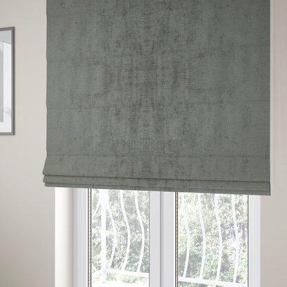 Sorento Luxurious Soft Low Pile Chenille Fabric Grey Colour Upholstery Fabrics - Roman Blinds