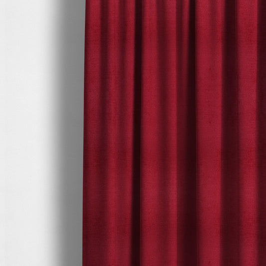 Sorento Luxurious Soft Low Pile Chenille Fabric Red Colour Upholstery Fabrics - Made To Measure Curtains