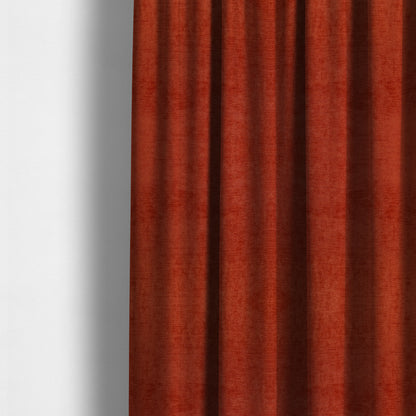 Sorento Luxurious Soft Low Pile Chenille Fabric Orange Colour Upholstery Fabrics - Made To Measure Curtains