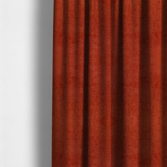 Sorento Luxurious Soft Low Pile Chenille Fabric Orange Colour Upholstery Fabrics - Made To Measure Curtains