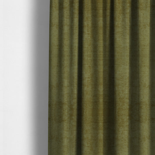 Sorento Luxurious Soft Low Pile Chenille Fabric Green Colour Upholstery Fabrics - Made To Measure Curtains