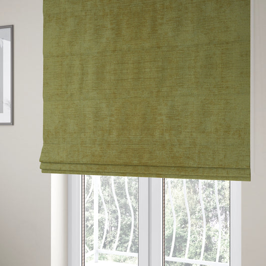 Sorento Luxurious Soft Low Pile Chenille Fabric Green Colour Upholstery Fabrics - Roman Blinds