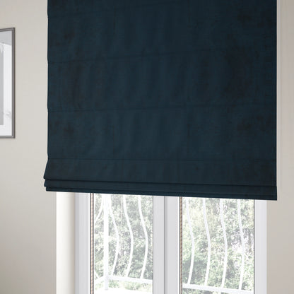 Sorento Luxurious Soft Low Pile Chenille Fabric Navy Blue Colour Upholstery Fabrics - Roman Blinds