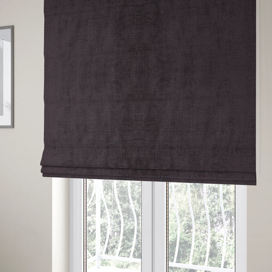 Sorento Luxurious Soft Low Pile Chenille Fabric Purple Colour Upholstery Fabrics - Roman Blinds