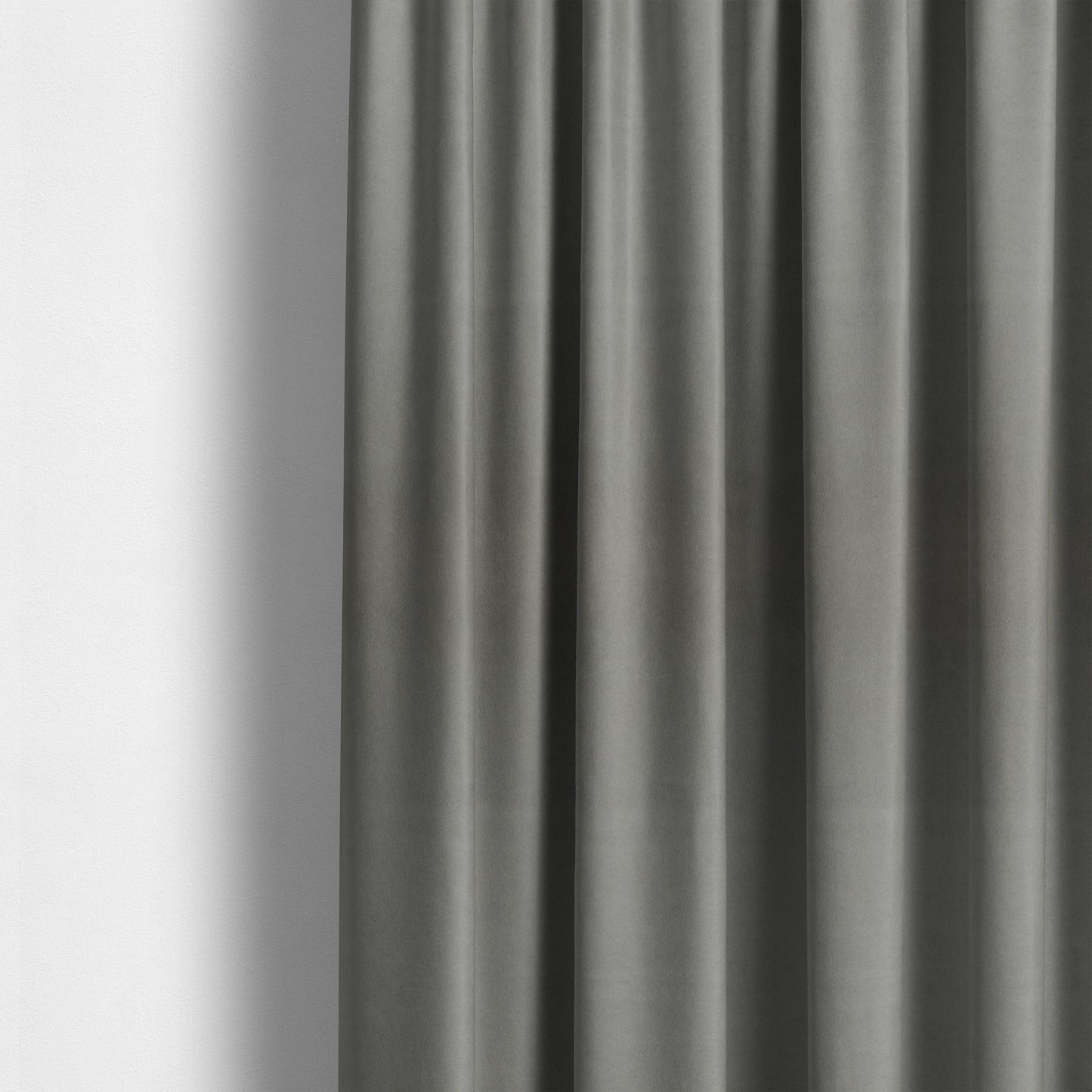 Suez Soft Moleskin Grain Textured Velvet Grey Upholstery Fabric - Made To Measure Curtains