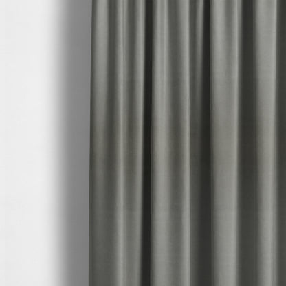 Suez Soft Moleskin Grain Textured Velvet Grey Upholstery Fabric - Made To Measure Curtains