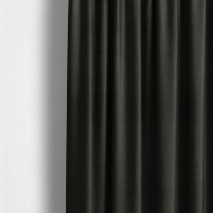 Suez Soft Moleskin Grain Textured Velvet Black Upholstery Fabric - Made To Measure Curtains