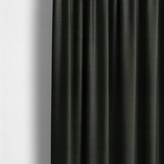 Suez Soft Moleskin Grain Textured Velvet Black Upholstery Fabric - Made To Measure Curtains