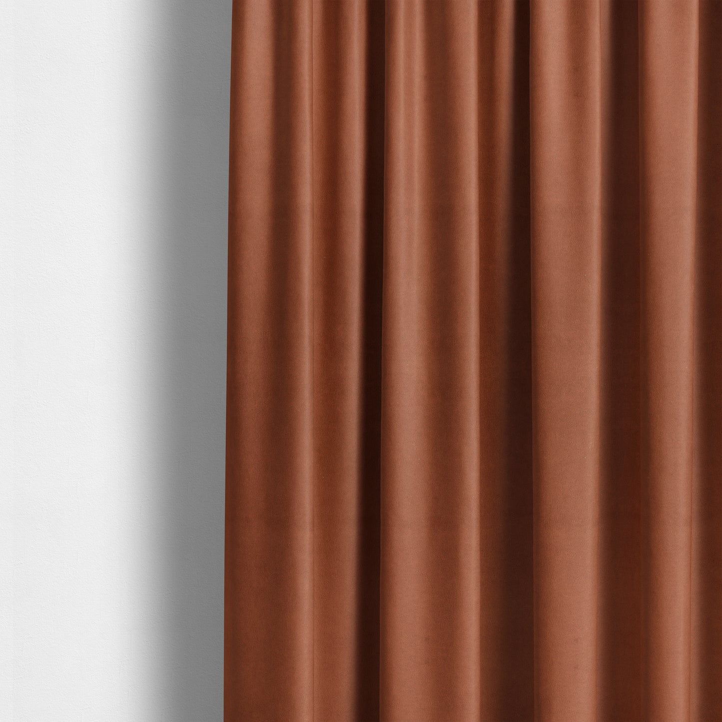 Suez Soft Moleskin Grain Textured Velvet Rust Orange Upholstery Fabric - Made To Measure Curtains